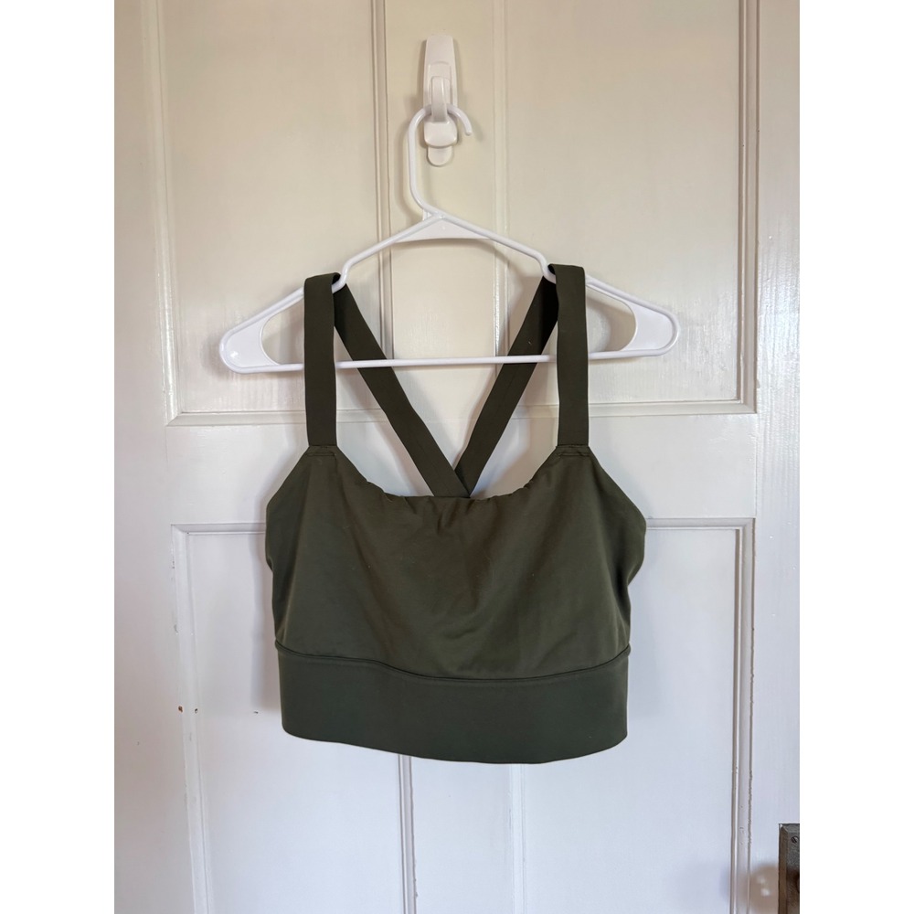 Athleta green Warrior Longline Bra D-DD+ size 1x